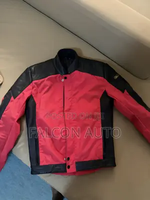 Hein Gericke Red Black Leather Motocycle Jacket Men's M