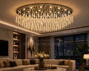Luxury Round Nordic Led Crystal Chandelier for Sitting Room, Bedroom