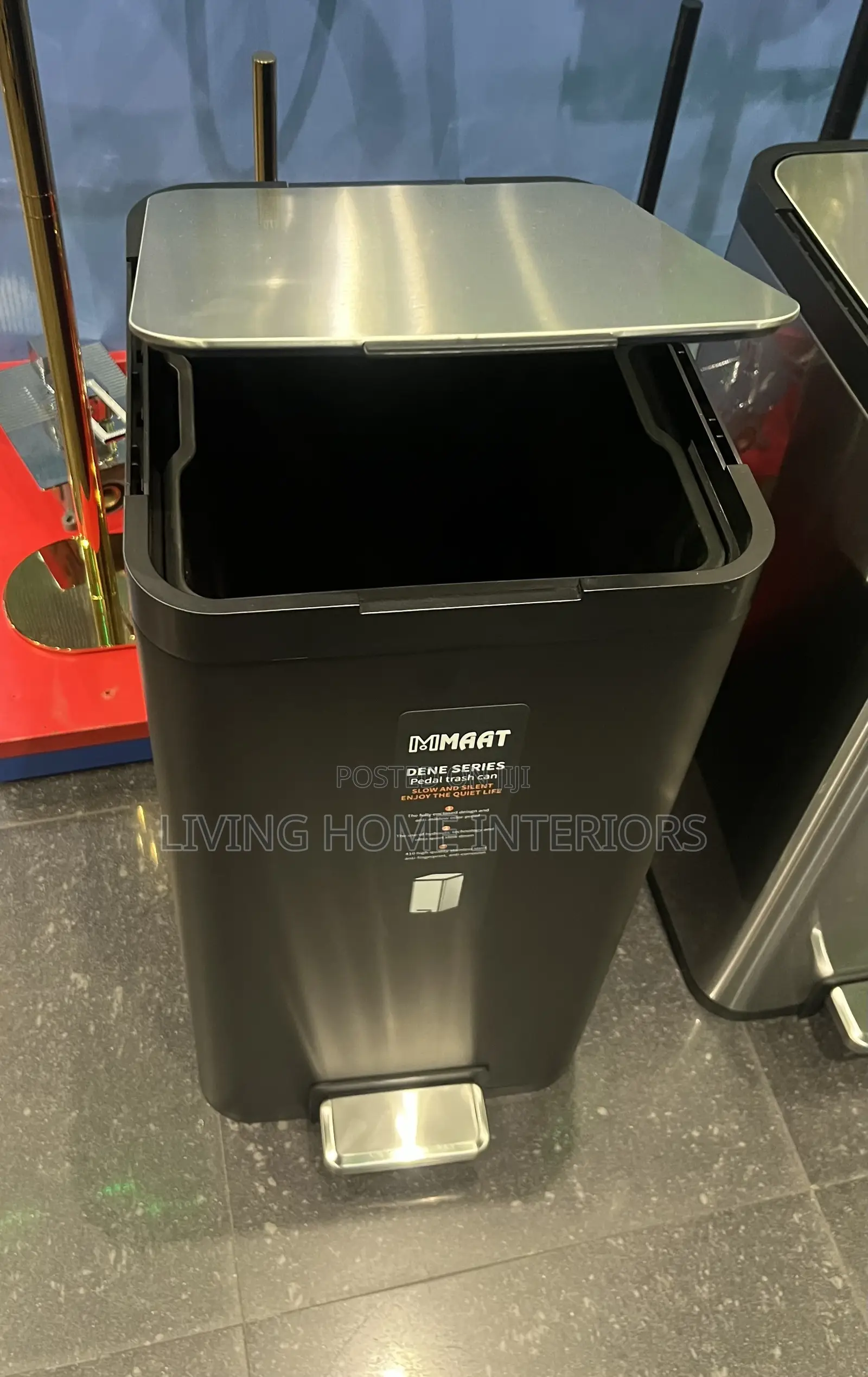A Rectangular Stainless-Steel Pedal Trash Bin (Waste Bin)