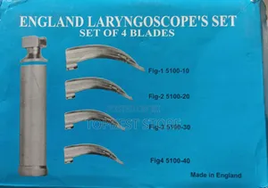 England Laryngoscope's Set (4 Blades) Best Quality