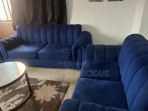 “4 Beautiful Used Chairs – Blue Yellow Velvet”
