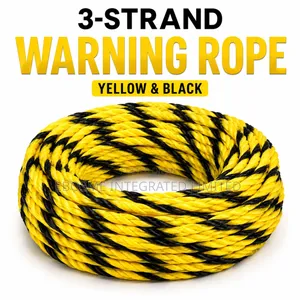 30m Yellow & Black 3-Strand PVC Warning Rope