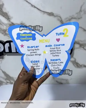 Custom Shape Menu Card