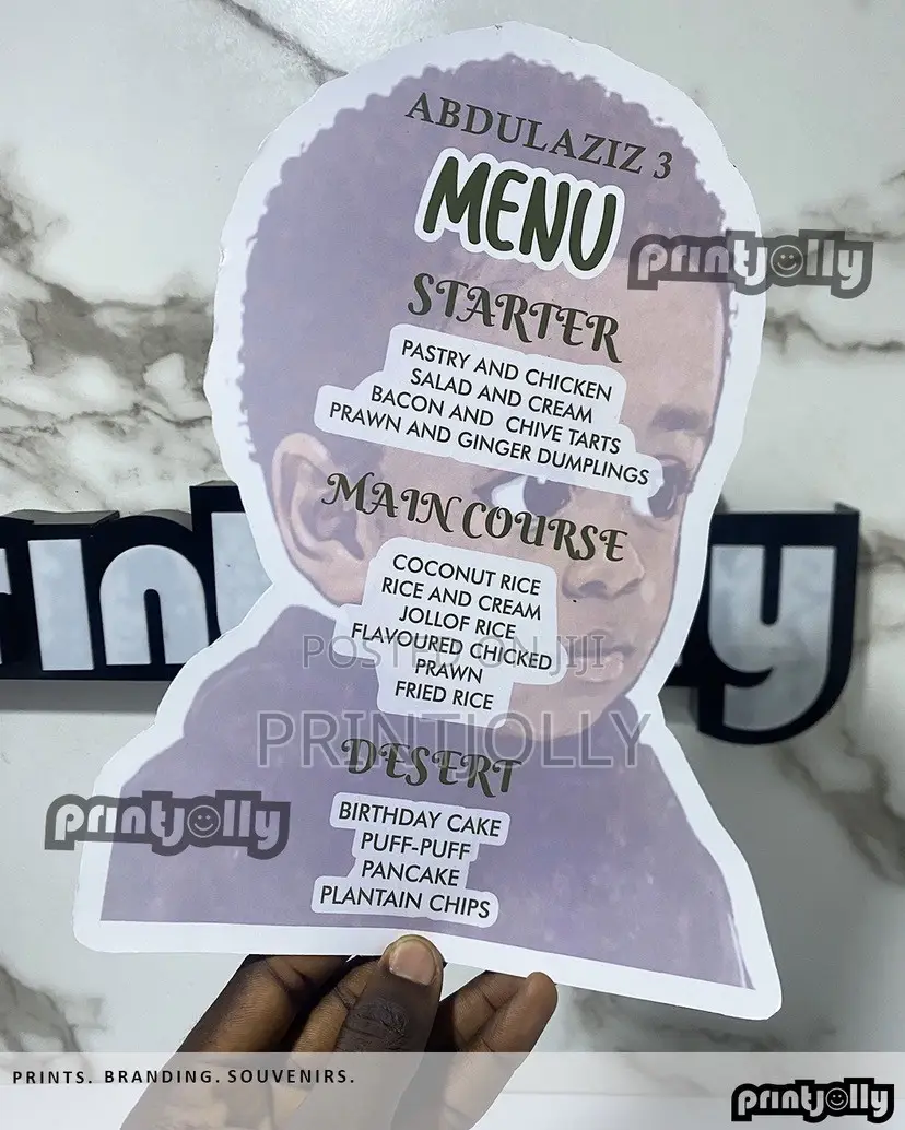 Custom Shape Menu Card
