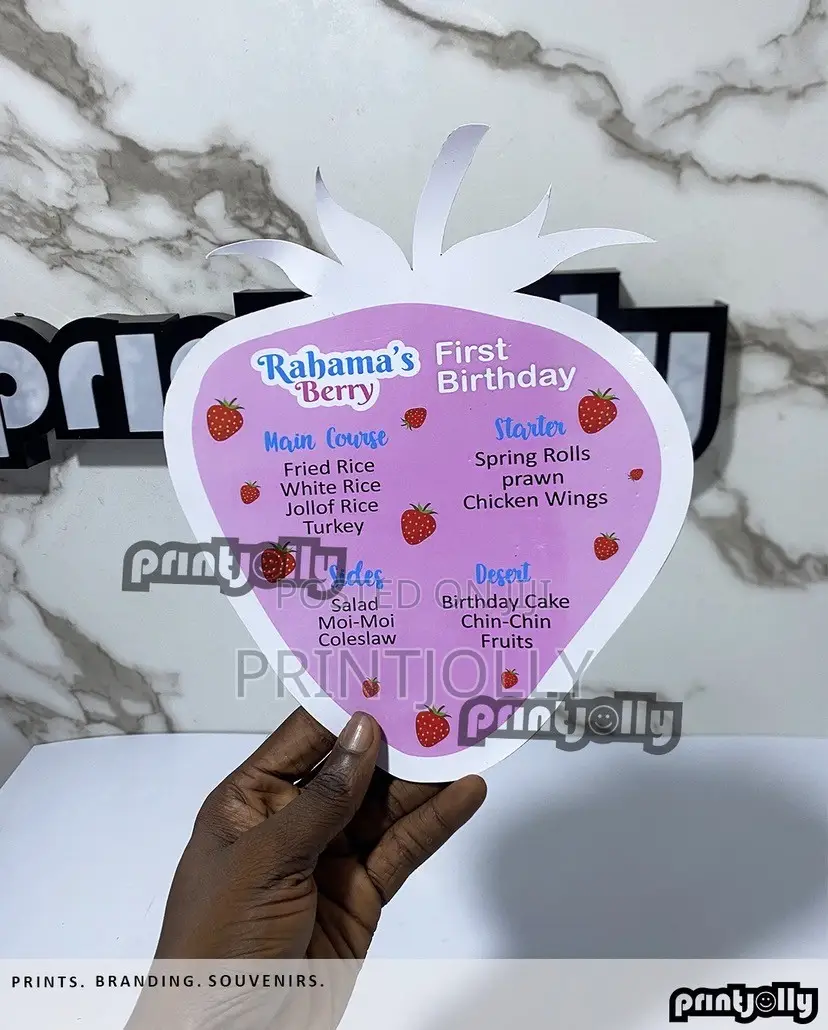 Custom Shape Menu Card
