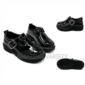 HI Way Black School Shoe Unisex Glossy