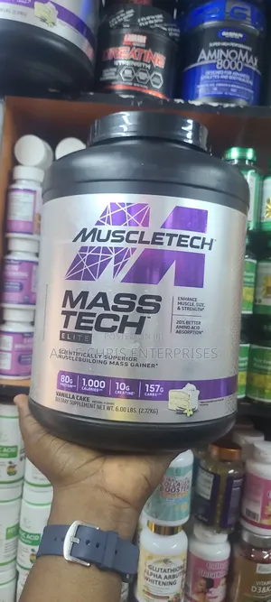 MuscleTech Mass-Tech Elite in the Vanilla Cake Flavor,