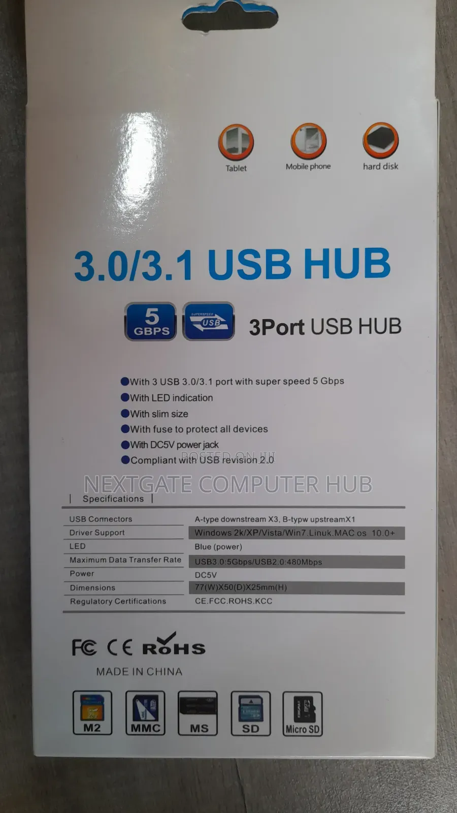 Multi Functional Card Reader With 3.0 USB Hub