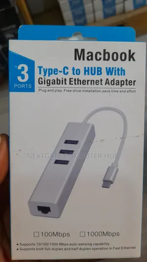 Macbook Type-C to USB Hub With Gigabit Ethernet Adapter