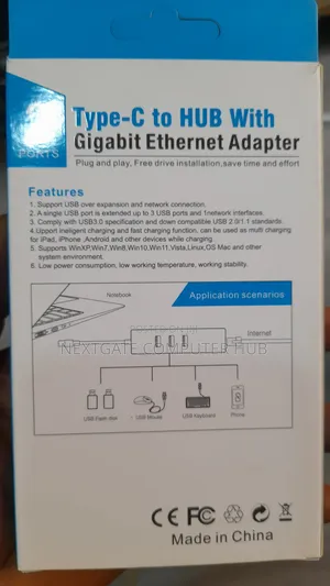 Macbook Type-C to USB Hub With Gigabit Ethernet Adapter