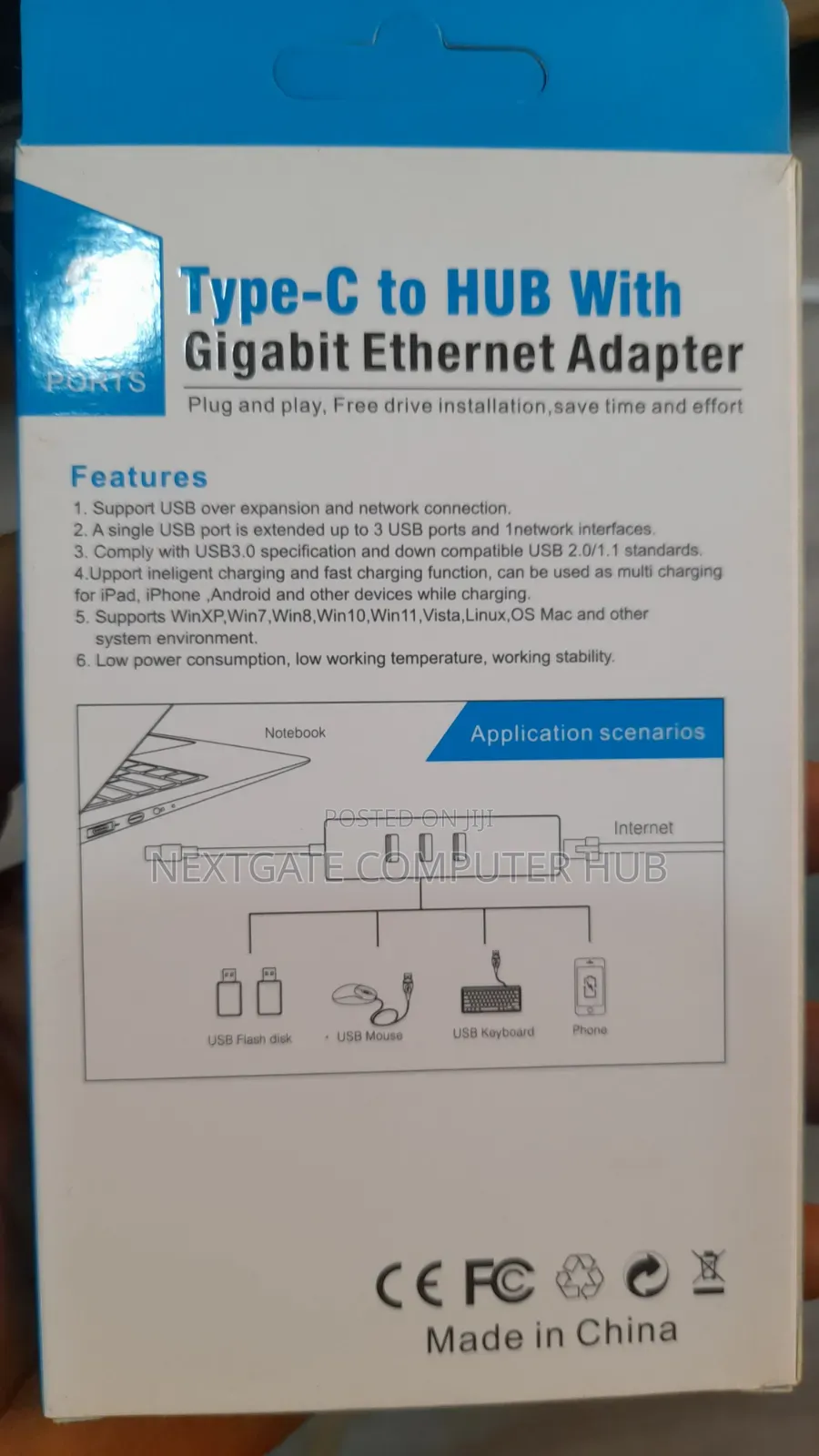 Macbook Type-C to USB Hub With Gigabit Ethernet Adapter
