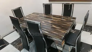 Marble Dining Table by 6 Chairs Available
