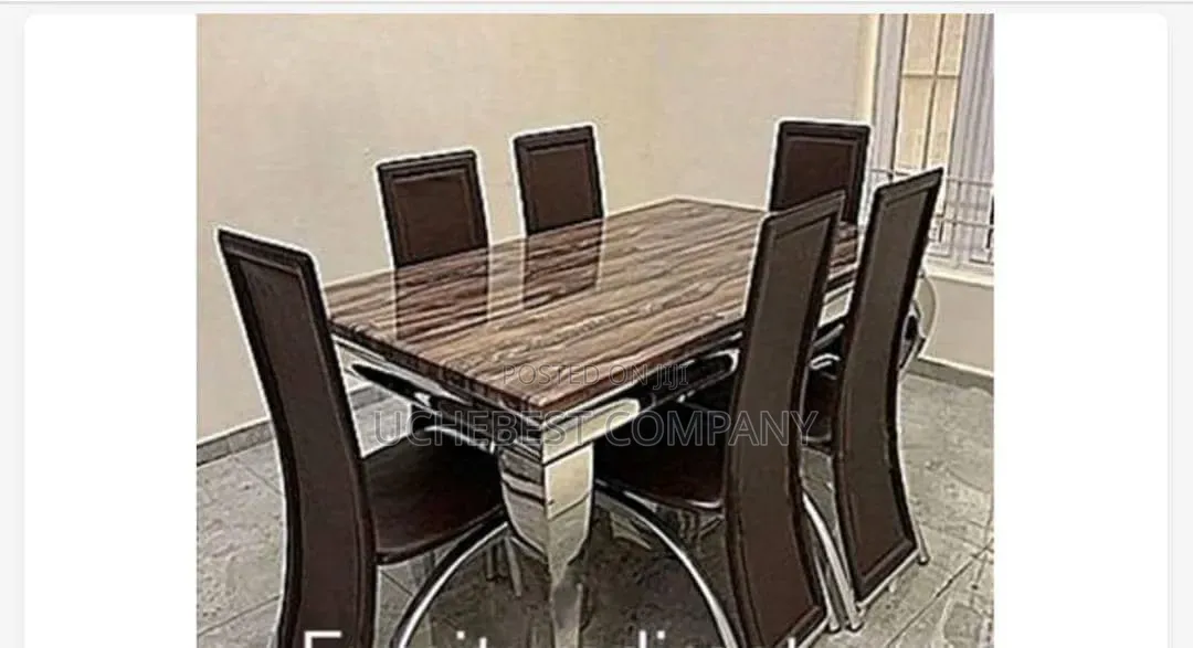 Marble Dining Table by 6 Chairs Available