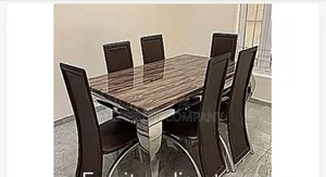Marble Dining Table by 6 Chairs Available