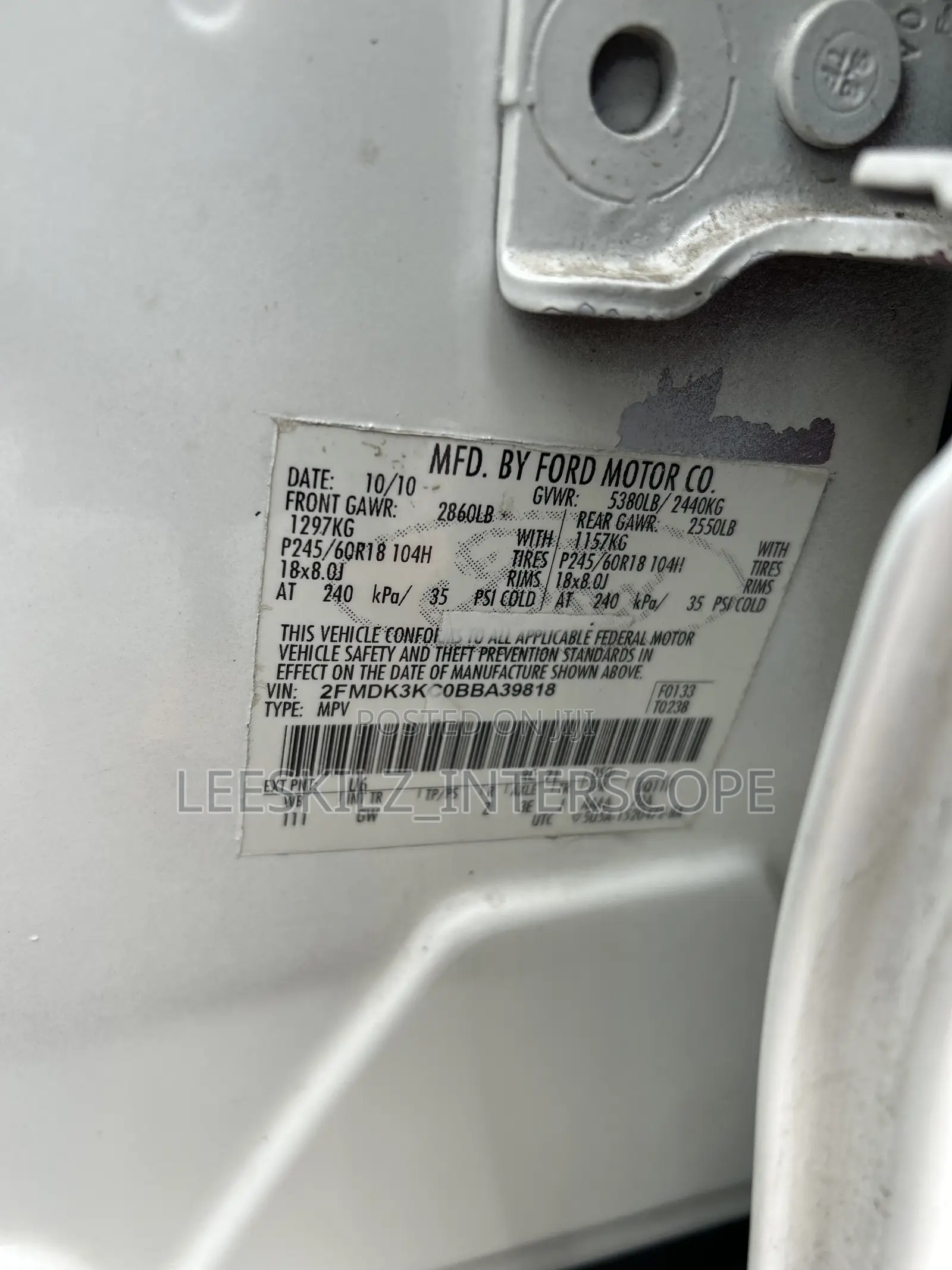 Ford Edge 2011 White