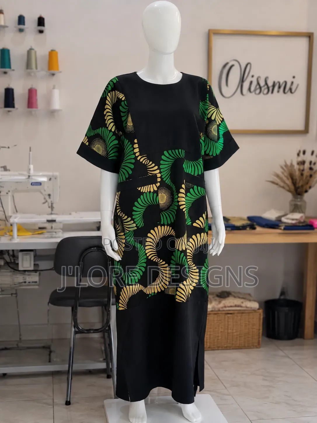 Ankara/Crepe Bubu Gown