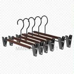 Wooden Hangers With Clip in Set of 10