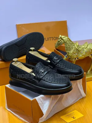 Louis Vuitton Black Leather Shoes OSO 7r