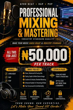 Industry Standard Mixing and Mastering