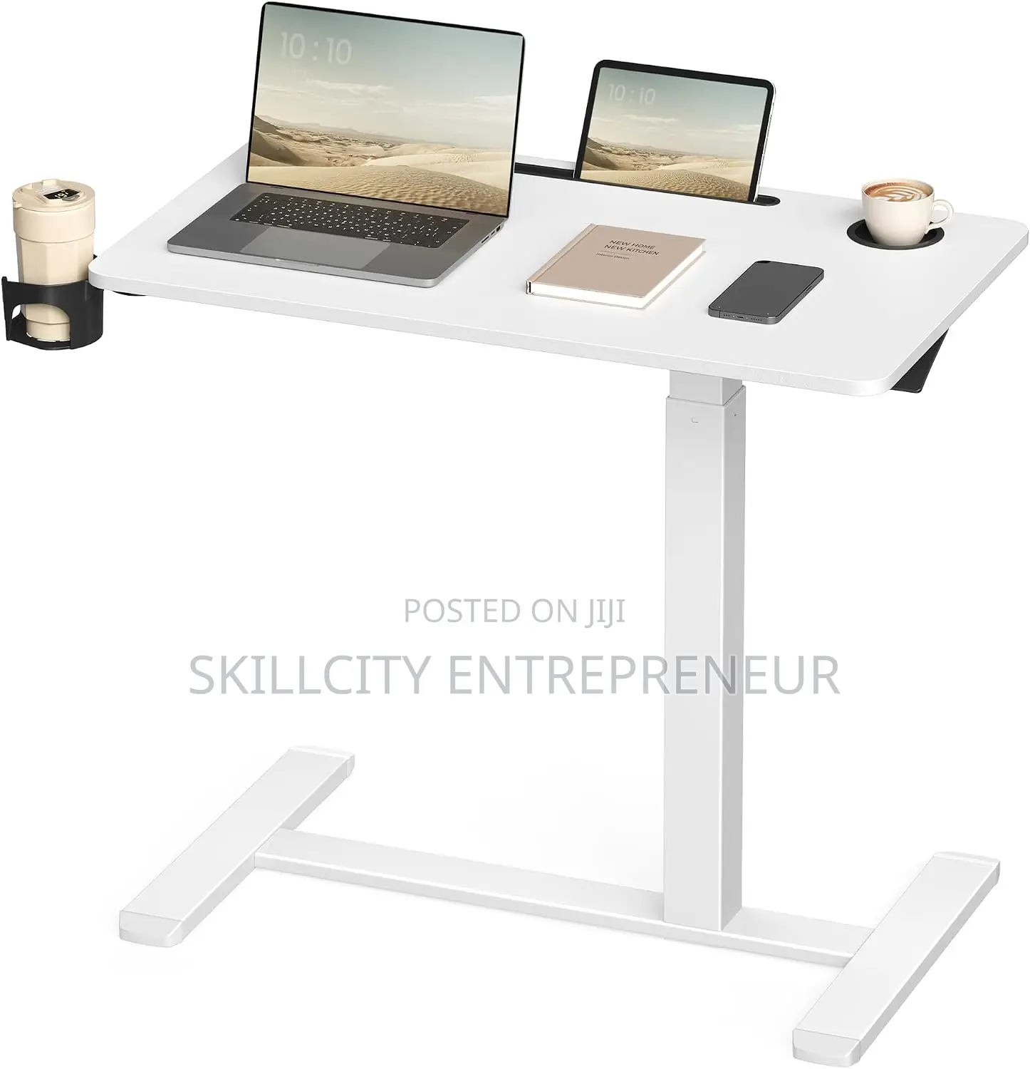 Adjustable Laptop Table With Lever With Wheels