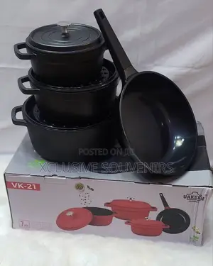 UCC LIFE Aluminium Cast Pot Available in White Black Colour