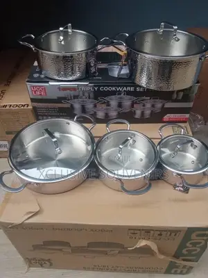 Ucc Life 10Pcs Quality Hammered Stainless Steel Pot With Induction