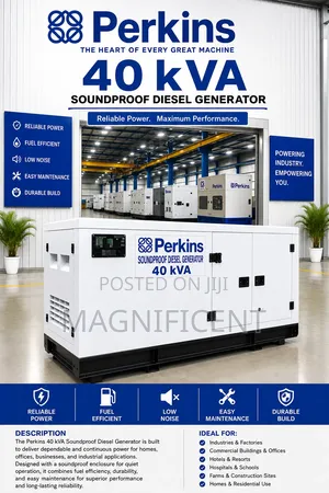 Original 40 Kva Perkins Soundproof Diesel Generator