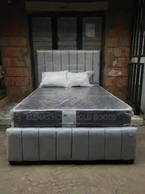 4x6 Orthopedic Mattress + Fully Padded Luxury Bedframe + Fiber Pillows