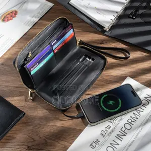 Wireless Powerbank Wallet, Zipper Wallet Universal Power Bank 10000mah