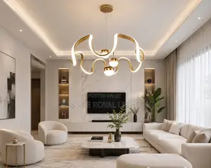 Luxury Gold Ribbon Chandelier – For Sitting Room,Hotels, Bedroom Light