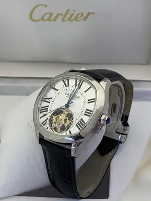 Cartier Quality Luxury Men Automatic Engine Genuine Leather Wristwatch