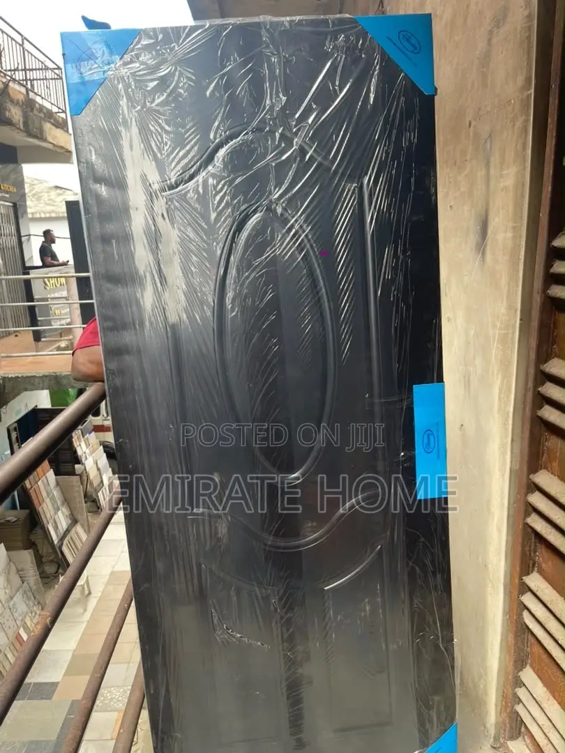 Black American Panel Room Door With Complete Frame