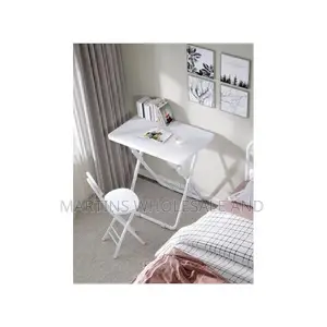 Matching Minimalist Foldable Study Desk and Chair Set