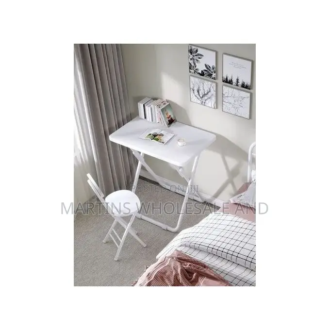Matching Minimalist Foldable Study Desk and Chair Set