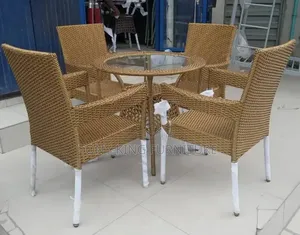 Imported Outdoor Dining Table Set With Glass Top