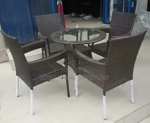 Imported Outdoor Dining Table Set With Glass Top