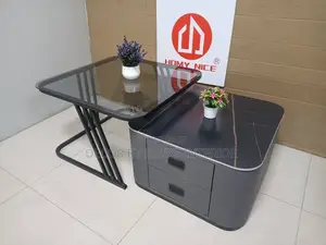 Modern Simple Slate Glass Center Table