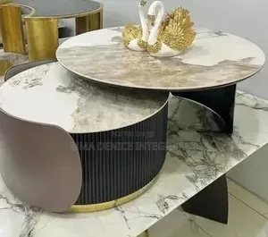 Luxury Modern Nesting Coffee Table Set – Marble Top