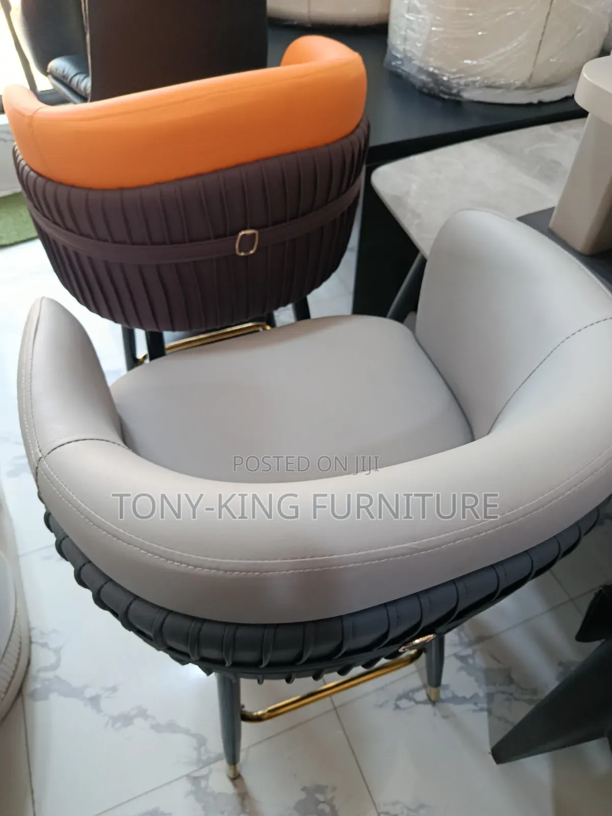 Modern Upholstered Counter-Height Bar Stools.