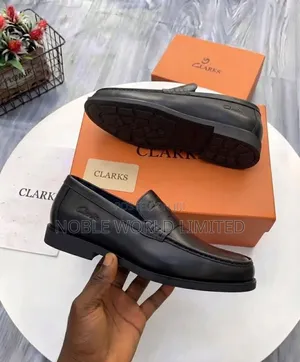 Clarins Black Men's Leather Shoes OSO 5w