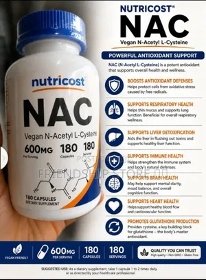 Nutricost NAC Vegan N-Acetyl L-Cysteine 600 Mg Capsule
