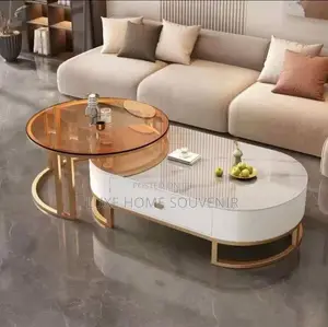 Luxury Real Marble Center Table 2 in 1