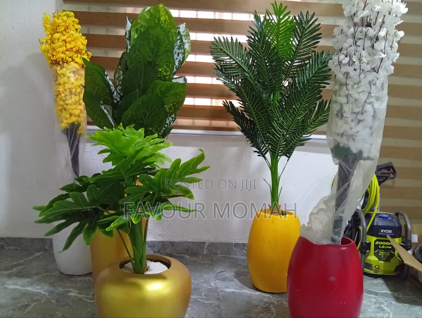 Artificial Flowers and Pot