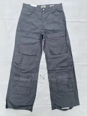 Canda Women Gray Wide Leg Cargo Conbat Trousers Size EUR36 W30 L40