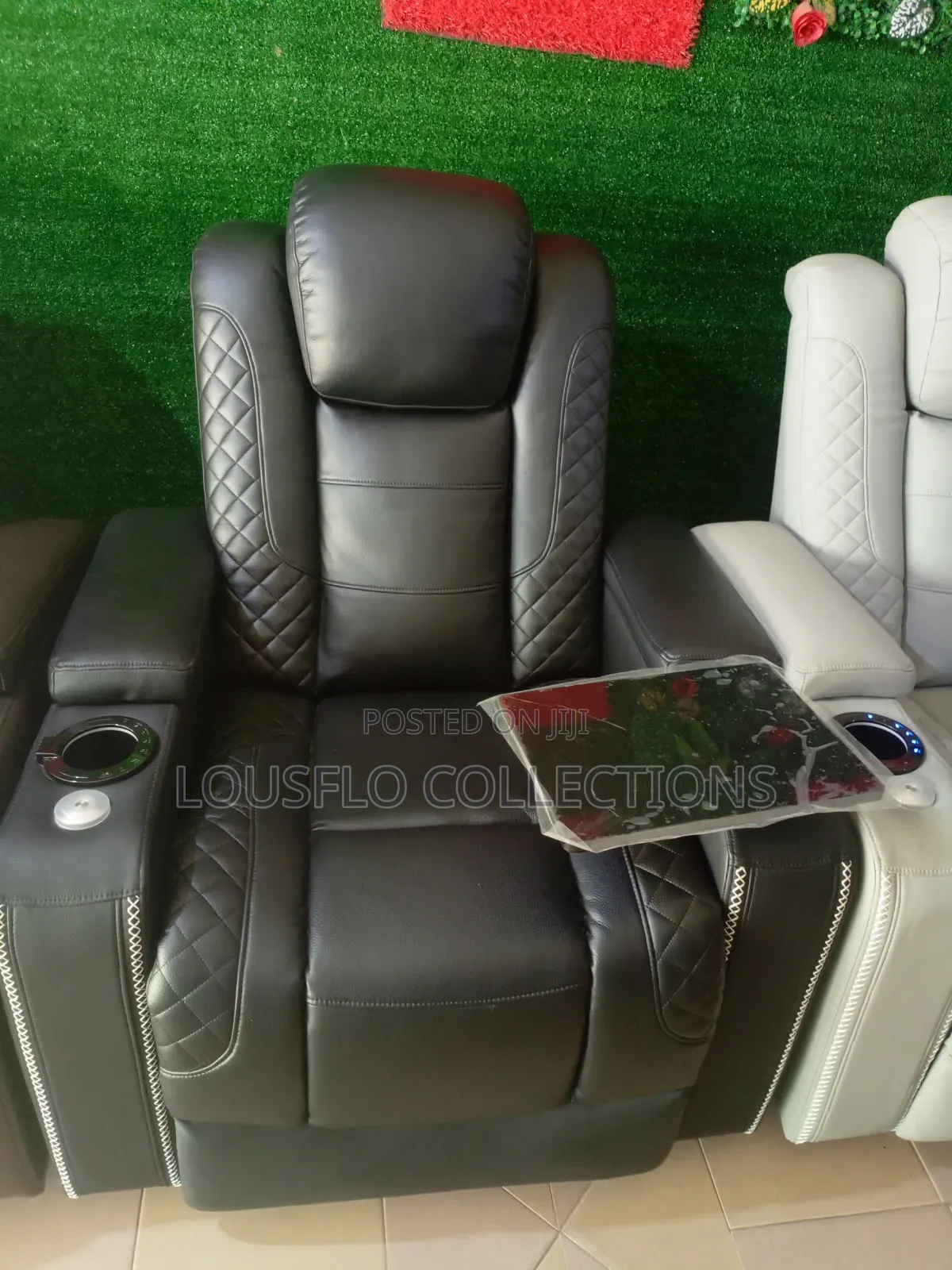 Your Quality Electronic Power Reclining Theater Leather Sofa Wit Light
