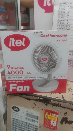 Powerful Cooling Hurricane Rechargeable Table Fan With LED Lights