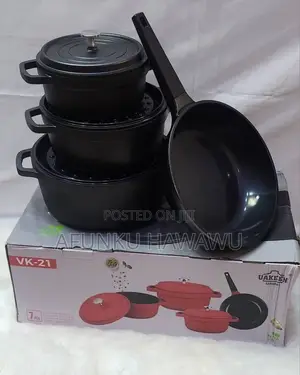 Uakeem Quality 7pcs Aluminium Cast Pot With Induction Bottom