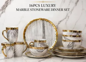16pcs Luxury Marble Stoneware Dinner Set