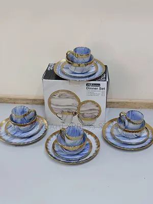 16pcs Luxury Marble Stoneware Dinner Set