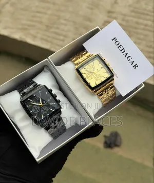 Poedagar 818/820 Square Chronograph, Waterproof Unisex Chain Watch